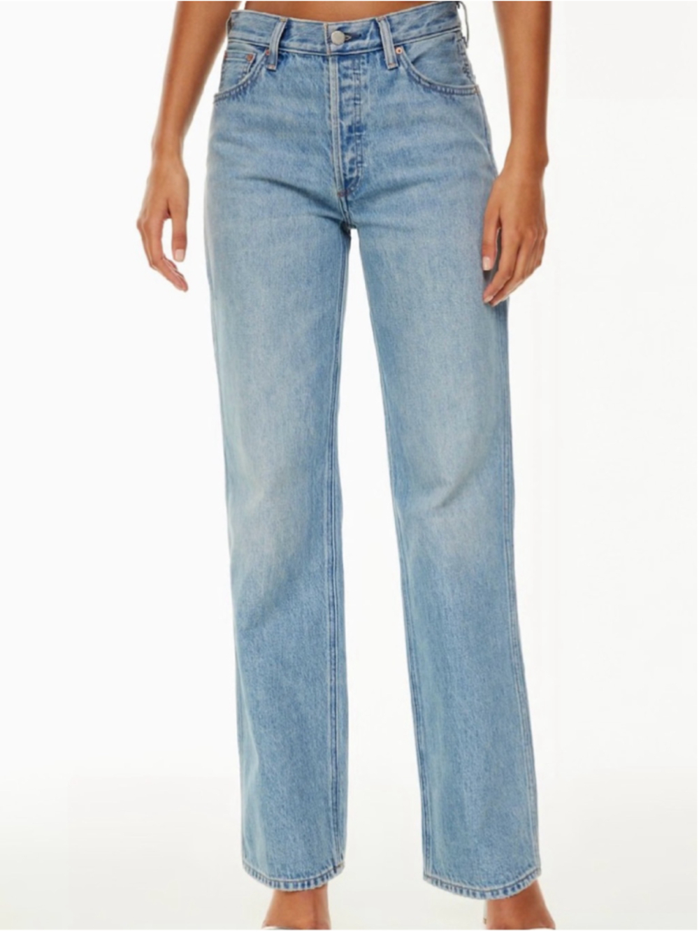 Aritzia Straight Leg Jeans in Light Blue Denim